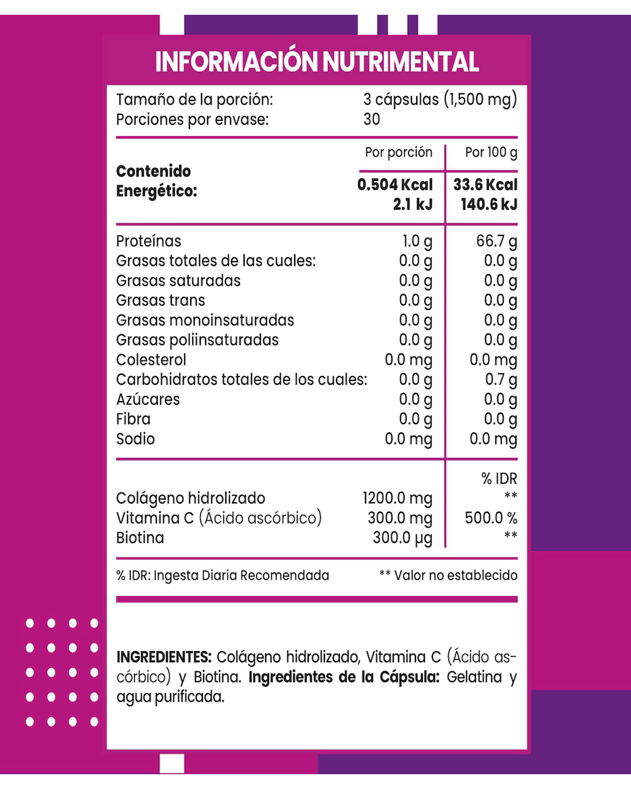 Foto 4 | Minerales Y Vitaminas Flow Supplements 3 Pack - Cápsulas Biotina, Colágeno Y Vitamina C