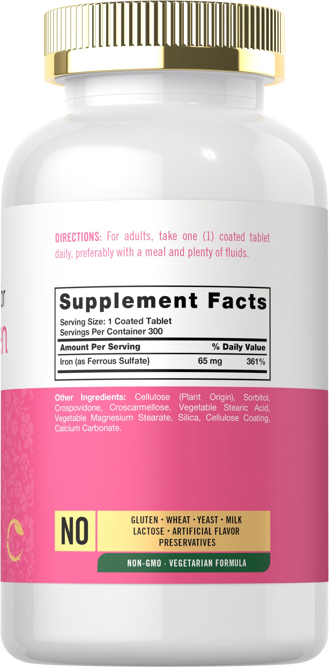 Foto 2 | Suplemento de Hierro Carlyle para Mujeres 65 Mg 300 Comprimidos - Venta Internacional