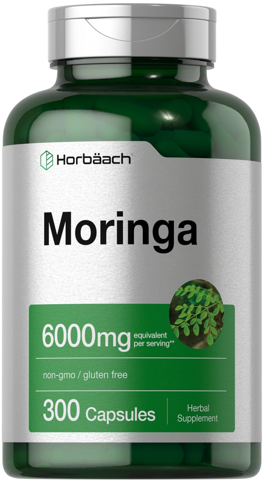 Suplemento Horbäach Moringa Oleifera 6000 mg 300 Cápsulas - Venta Internacional