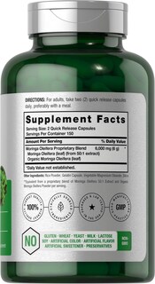 Foto 2 | Suplemento Horbäach Moringa Oleifera 6000 mg 300 Cápsulas - Venta Internacional