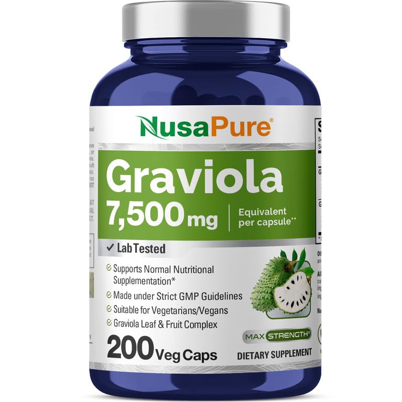 Foto 2 pulgar | Suplemento Nusapure Graviola Equivalente a 7.500 mg 200 Cápsulas Vegetarianas - Venta Internacional