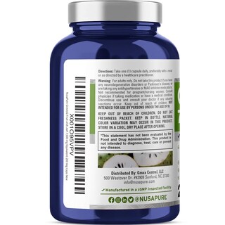 Foto 2 | Suplemento Nusapure Graviola Equivalente a 7.500 mg 200 Cápsulas Vegetarianas - Venta Internacional
