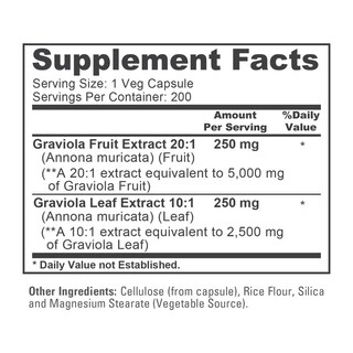 Foto 6 | Suplemento Nusapure Graviola Equivalente a 7.500 mg 200 Cápsulas Vegetarianas - Venta Internacional