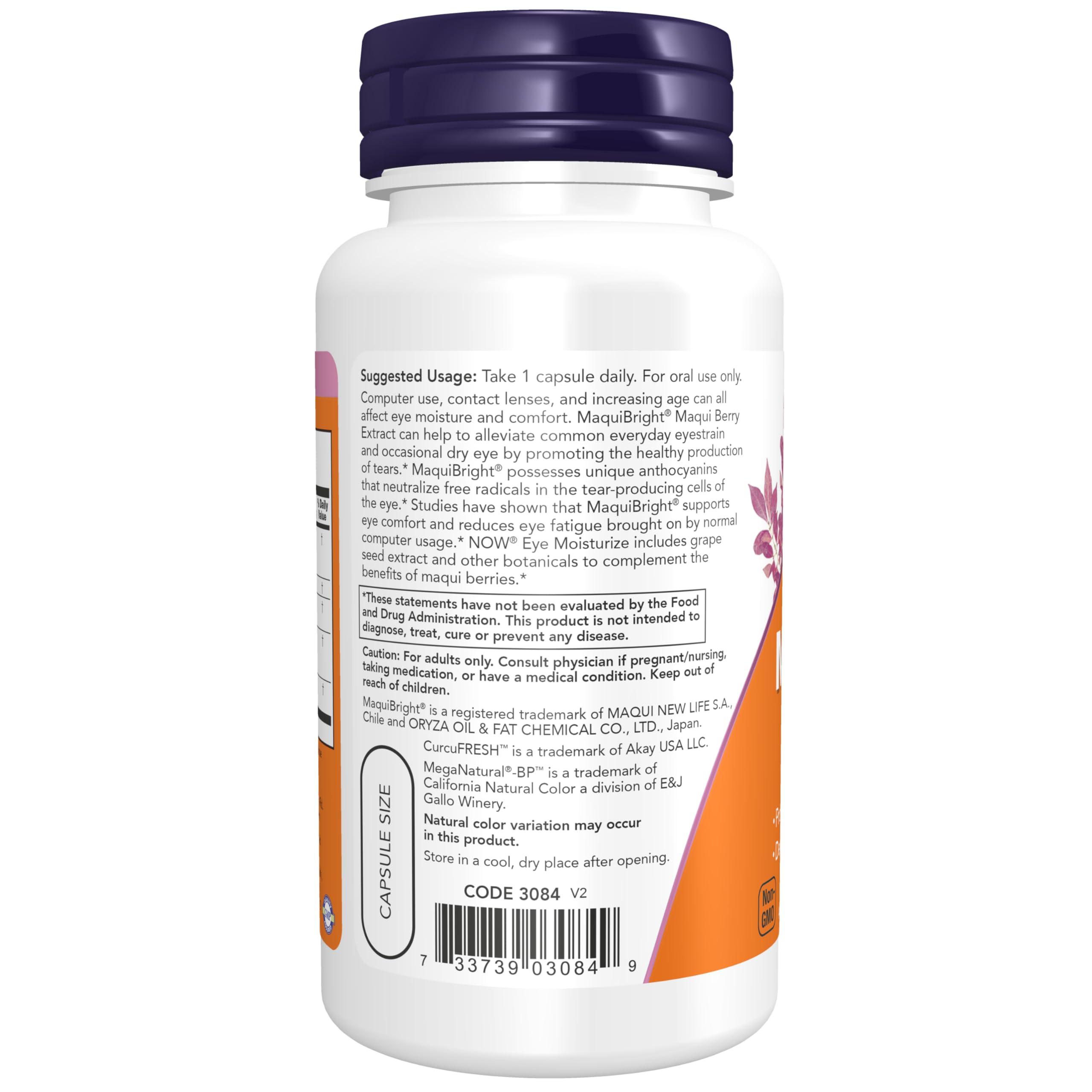 Foto 4 pulgar | Suplemento Hidratante para Ojos Supplement Now Con Maquitbright 60 Cápsulas Vegetales - Venta Internacional