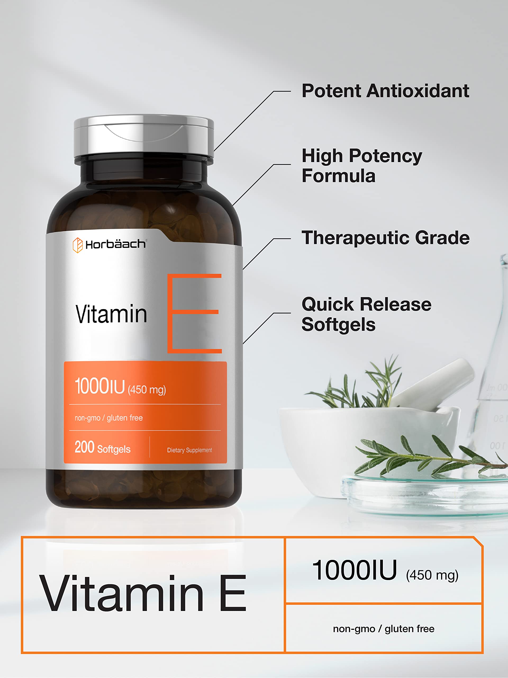 Foto 3 | Suplemento Horbäach de Vitamina E 1000 Ui Cápsula Blanda 200 Unidades - Venta Internacional