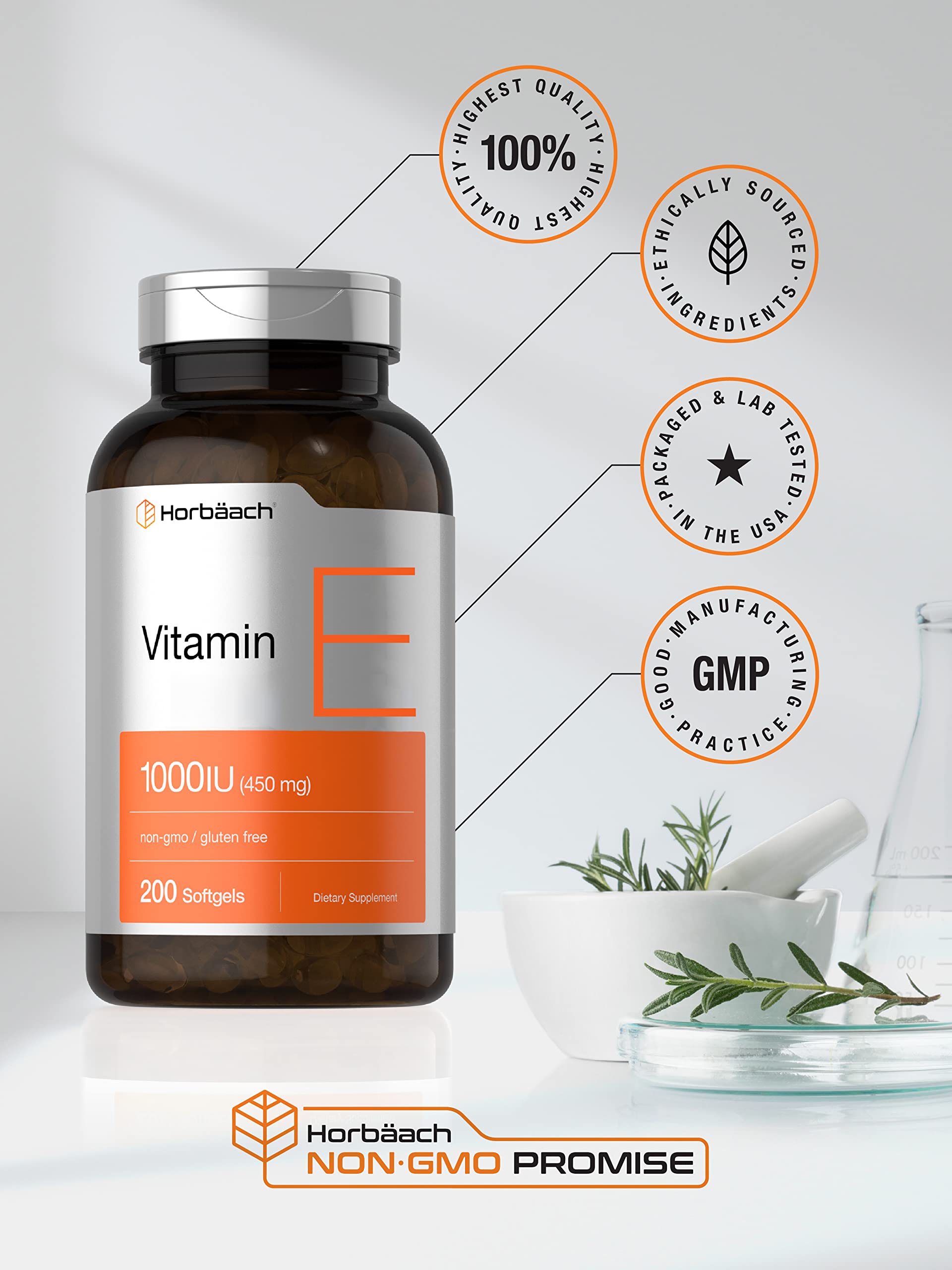 Foto 6 pulgar | Suplemento Horbäach de Vitamina E 1000 Ui Cápsula Blanda 200 Unidades - Venta Internacional