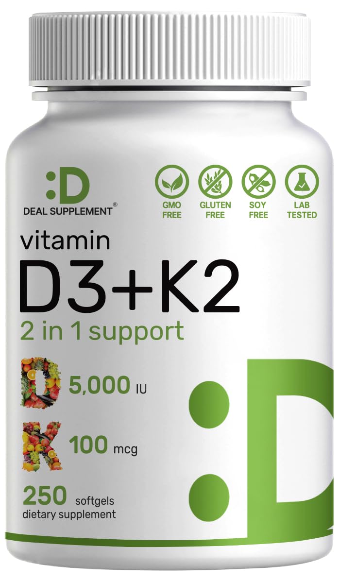 Foto 2 pulgar | Suplemento Deal Vitamina D3 K2 5000 Ui 250 Cápsulas Blandas - Venta Internacional