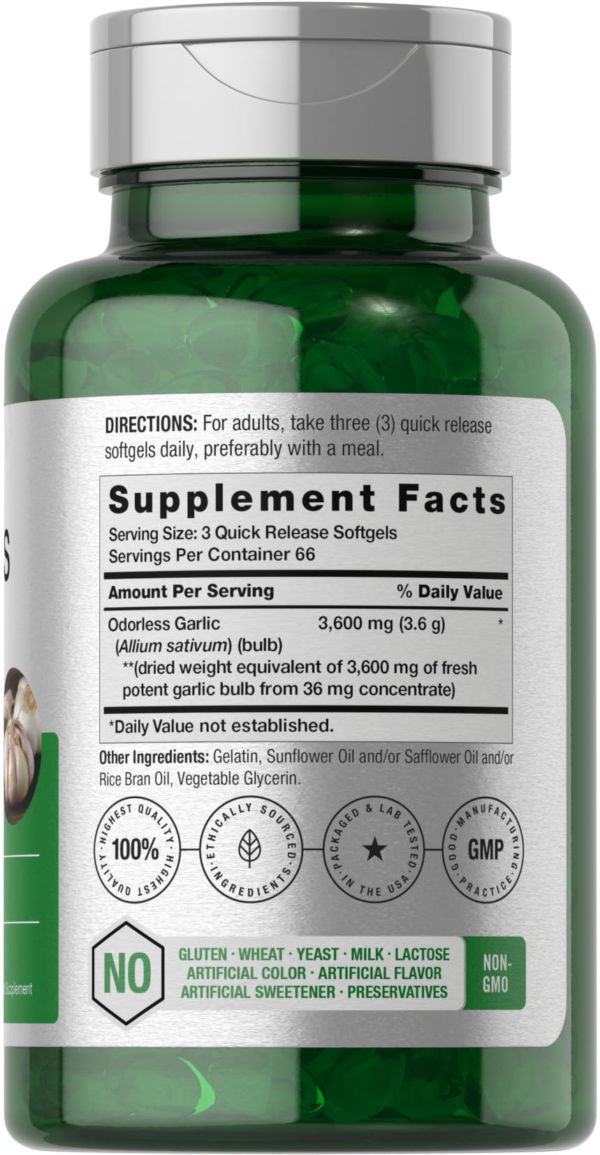 Foto 2 | Cápsulas Blandas de Ajo Sin Olor Supplement Horbäach 200 Unidades - Venta Internacional