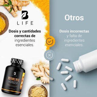 Foto 4 | Turmeric + Ginger B Life 90 Cápsulas