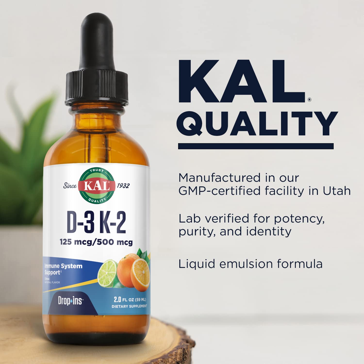 Foto 5 pulgar | Suplemento Kal D3 K2 Gotas 125 mcg/500 mcg Líquido 60 Dosis - Venta Internacional