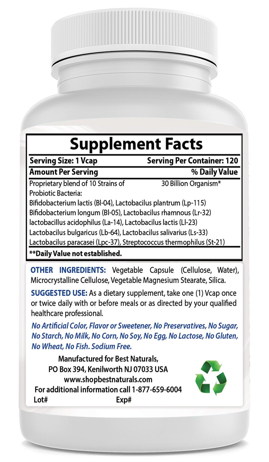 Foto 7 pulgar | Suplemento Best Naturals Probiotic 120 Cápsulas-Venta Internacional