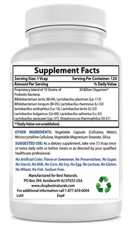Foto 6 | Suplemento Best Naturals Probiotic 120 Cápsulas-Venta Internacional