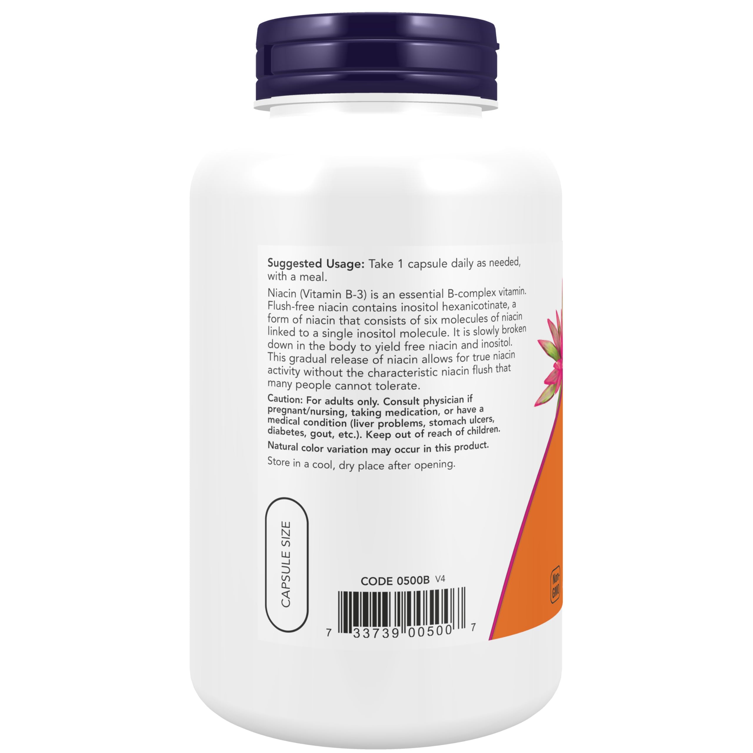 Foto 4 pulgar | Suplemento Now Niacina Vitamina B-3 500 mg de Doble Concentración - Venta Internacional