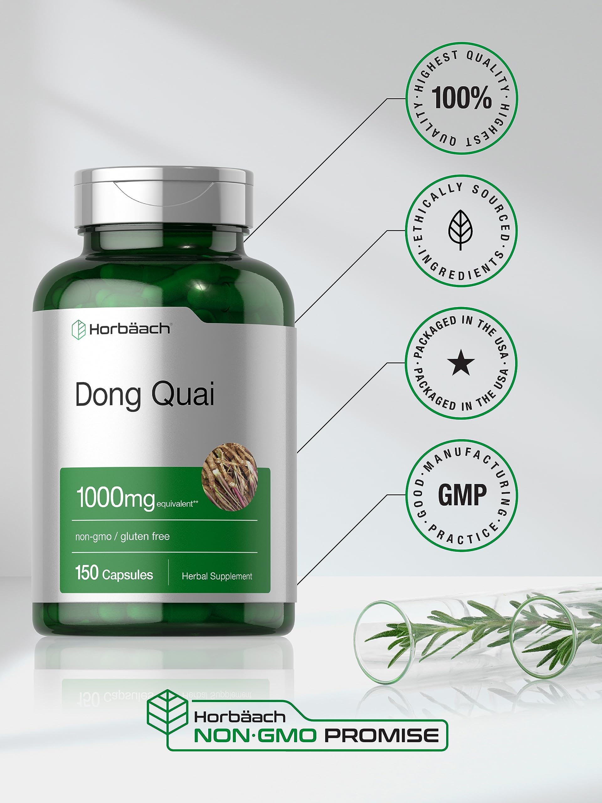 Foto 7 pulgar | Suplemento Horbaach Dong Quai Cápsulas de 1000 mg 150 Unidades - Venta Internacional