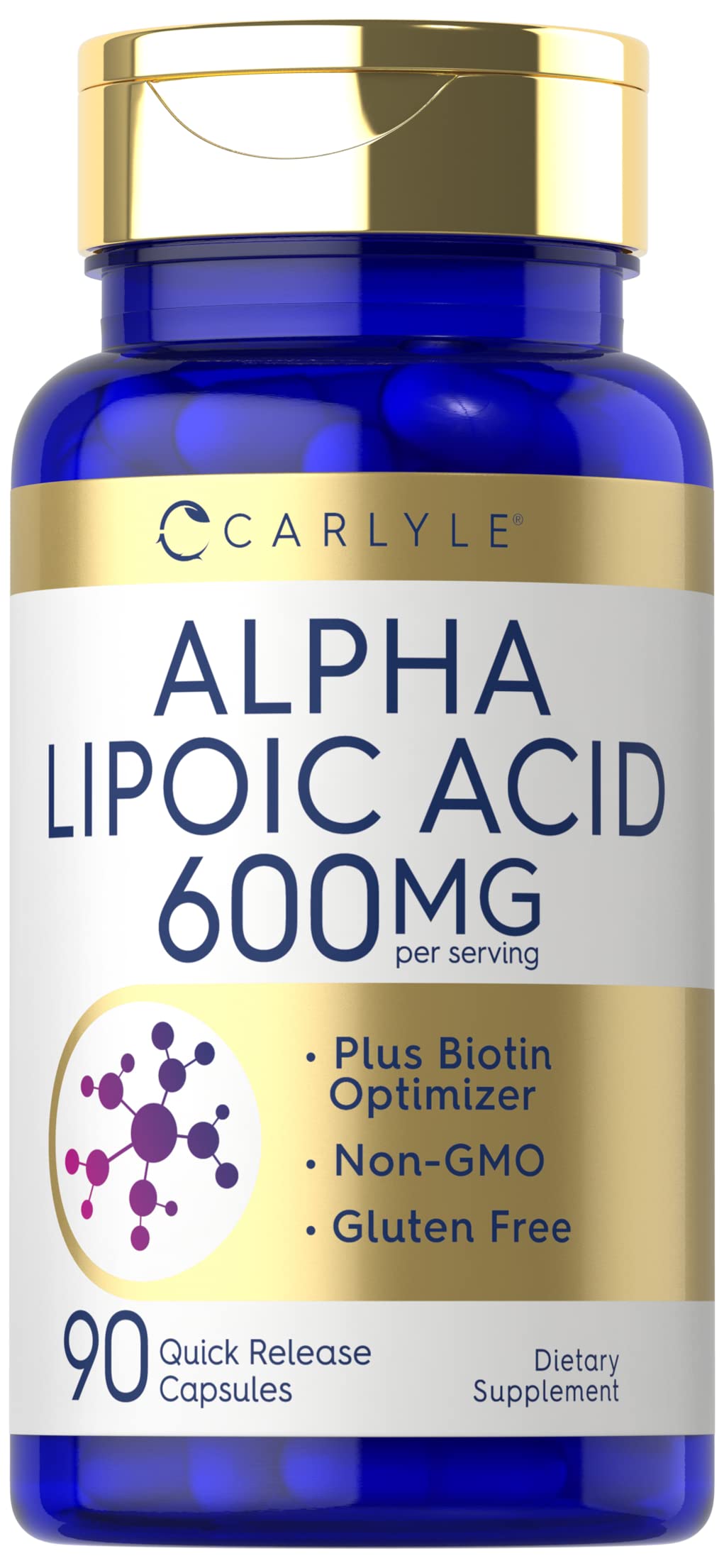 Foto 2 pulgar | Suplemento de Ácido Alfa Lipoico Carlyle 600 mg más Biotina 90 Cápsulas - Venta Internacional
