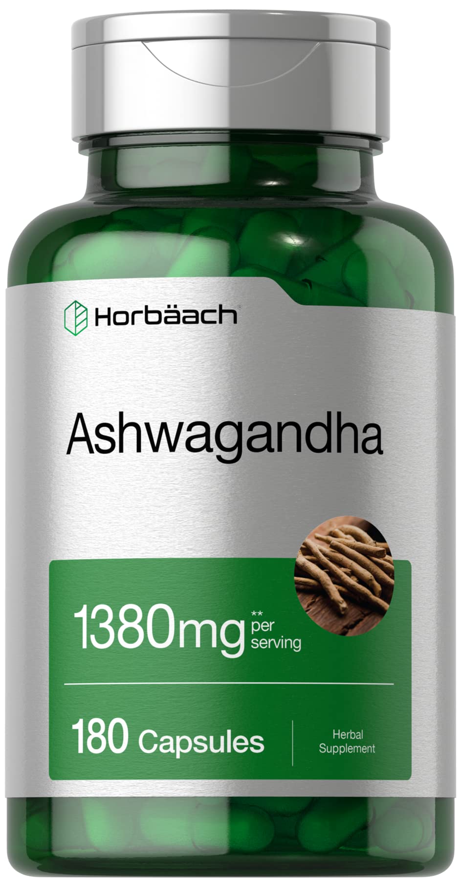 Foto 2 pulgar | Suplemento Horbaach Cápsulas de Ashwagandha 1380 mg 180 Unidades - Venta Internacional