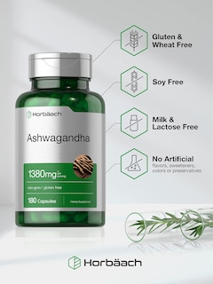 Foto 4 | Suplemento Horbaach Cápsulas de Ashwagandha 1380 mg 180 Unidades - Venta Internacional