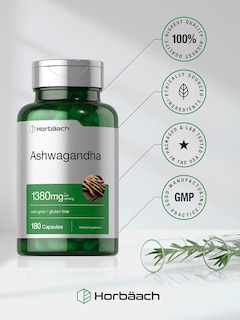 Foto 5 | Suplemento Horbaach Cápsulas de Ashwagandha 1380 mg 180 Unidades - Venta Internacional