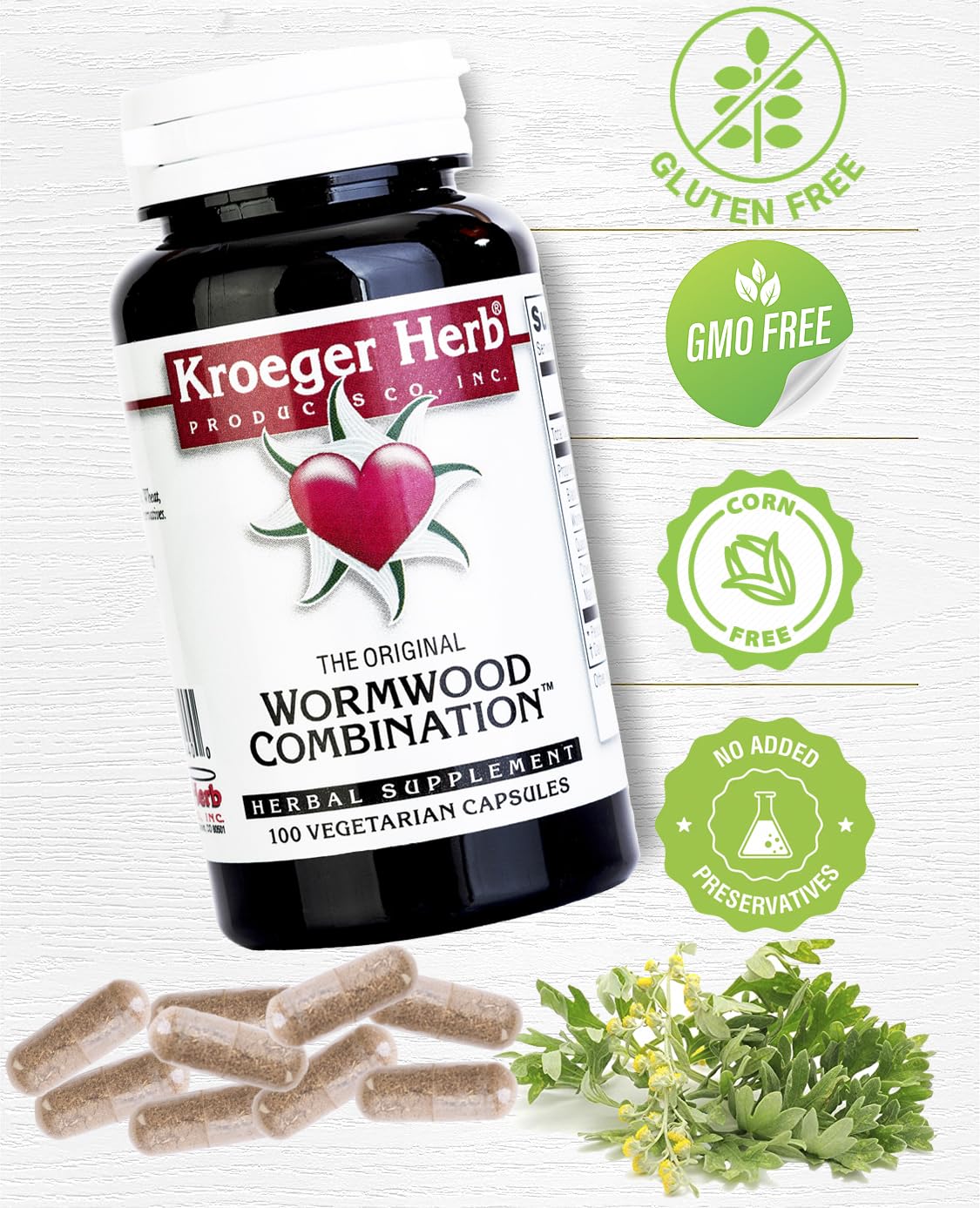 Foto 3 pulgar | Suplemento Kroeger Herb & Wormwood Combination 100 Cápsulas - Venta Internacional