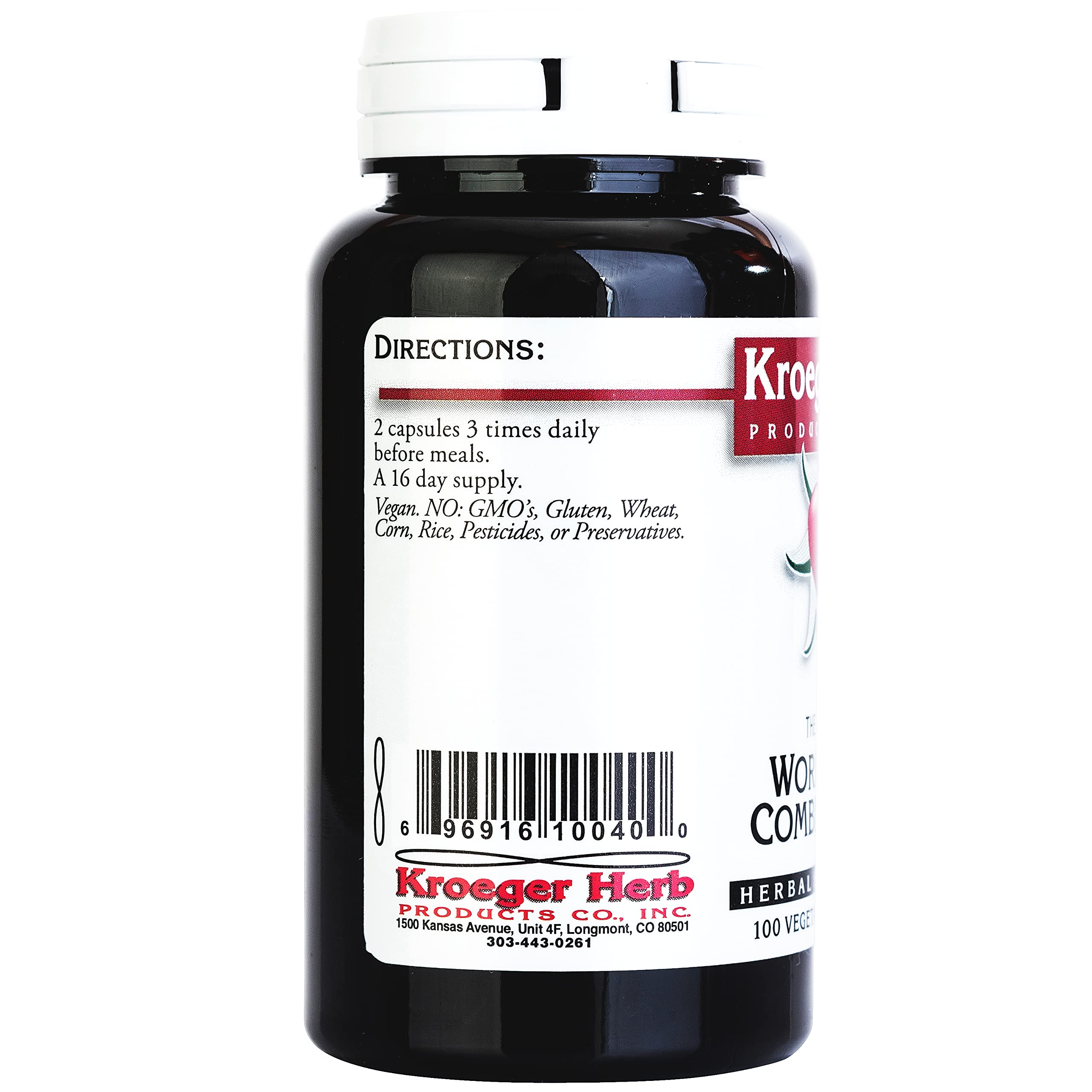 Foto 4 | Suplemento Kroeger Herb & Wormwood Combination 100 Cápsulas - Venta Internacional