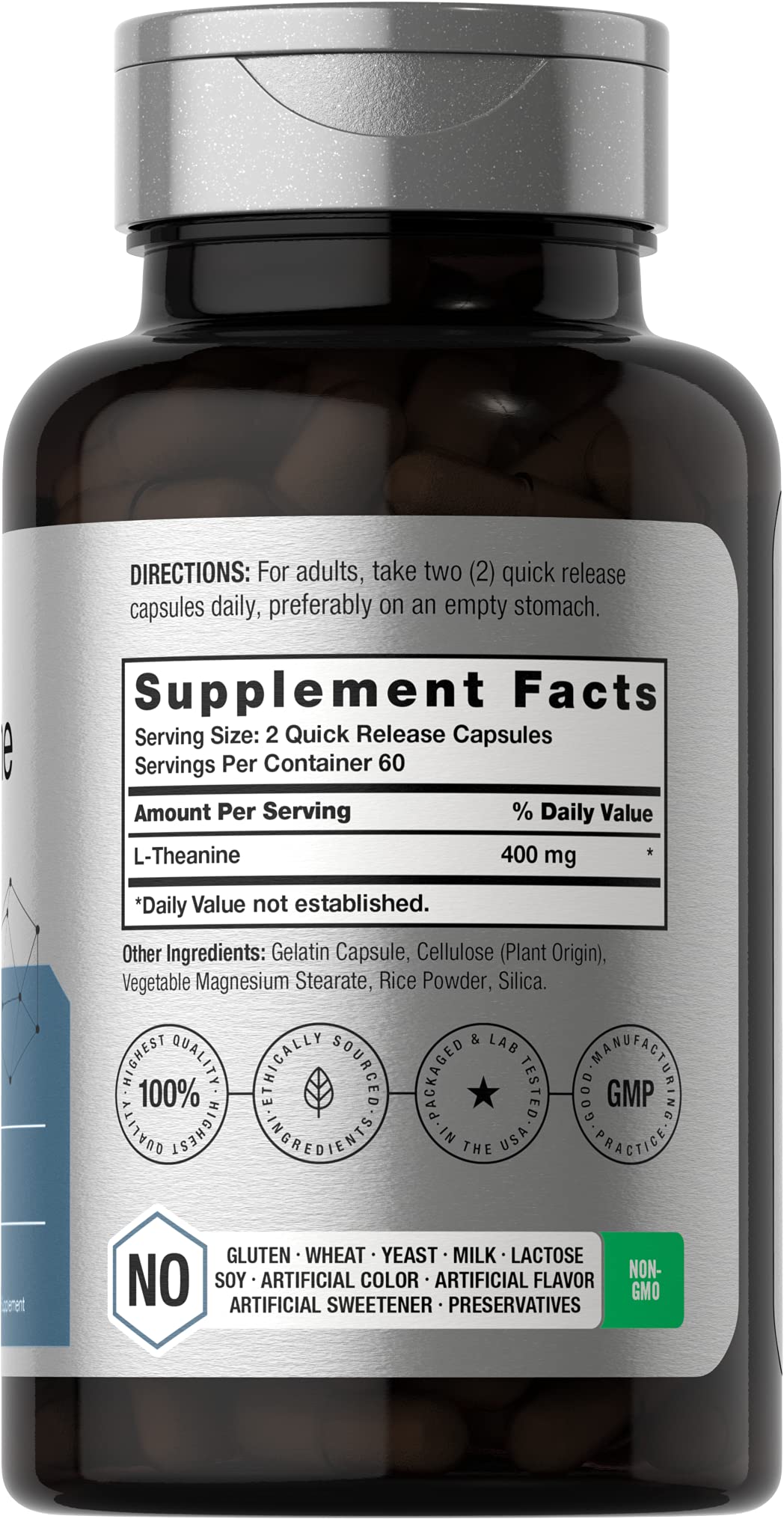 Foto 3 pulgar | Suplemento Horbäach L-theanina 400 mg 120 Cápsulas - Venta Internacional