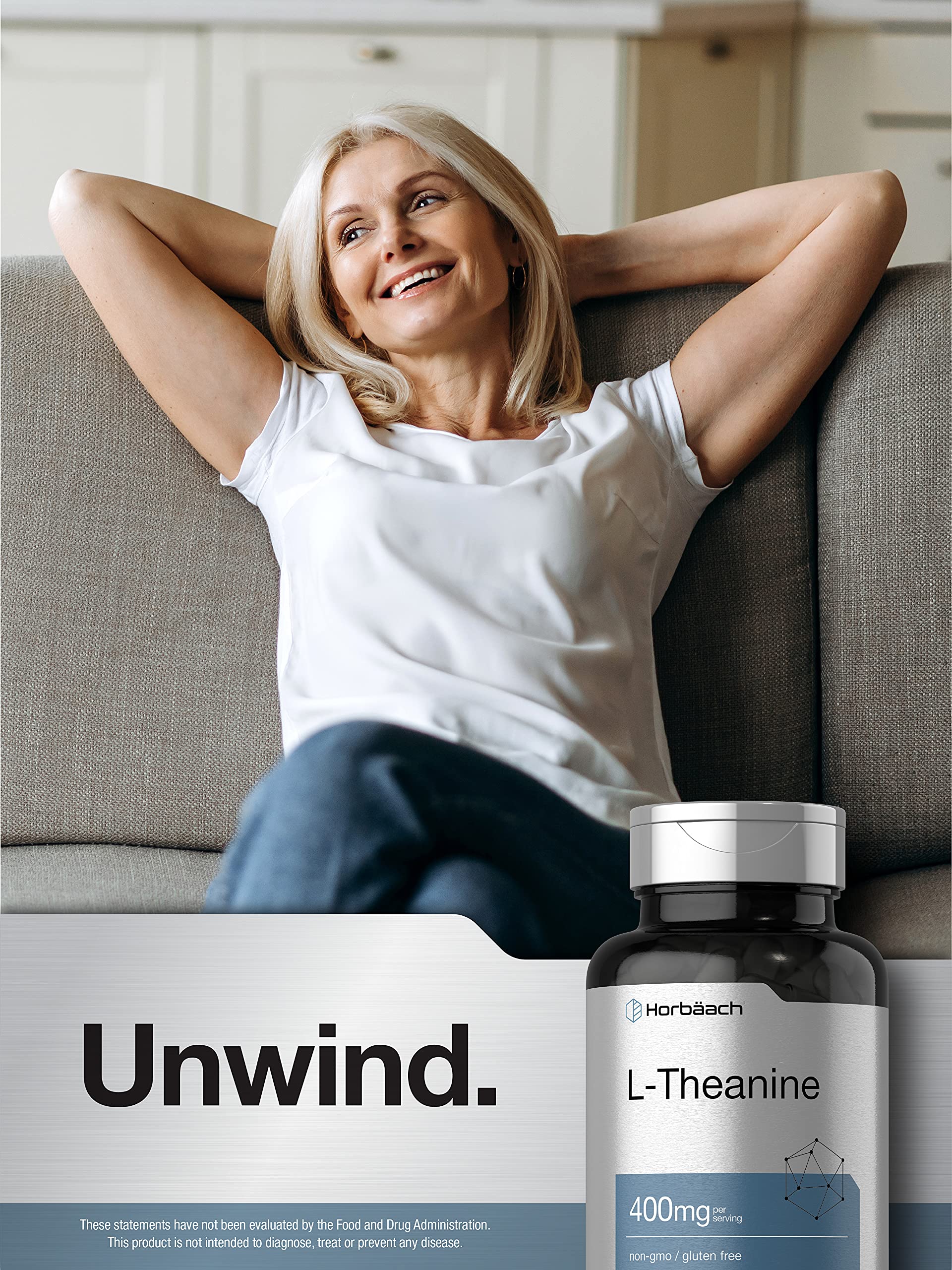 Foto 6 | Suplemento Horbäach L-theanina 400 mg 120 Cápsulas - Venta Internacional