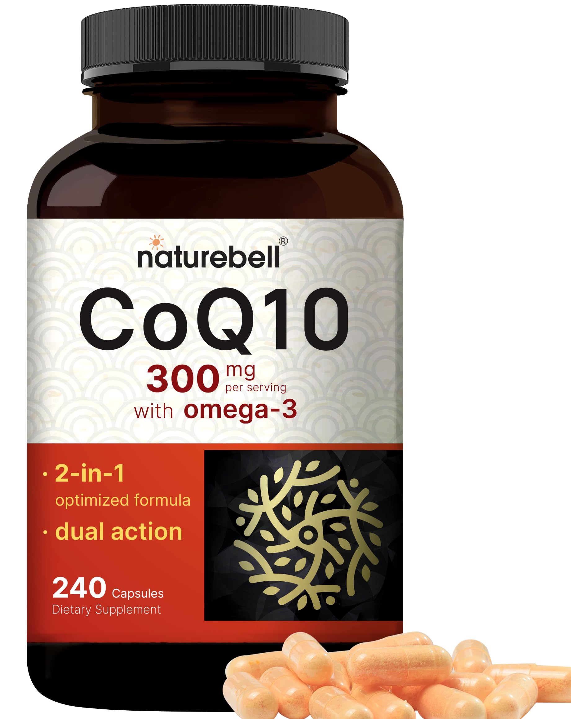 Foto 2 pulgar | Suplemento Naturebell Coq10 Ubiquinona 300 mg con Omega-3 - Venta Internacional