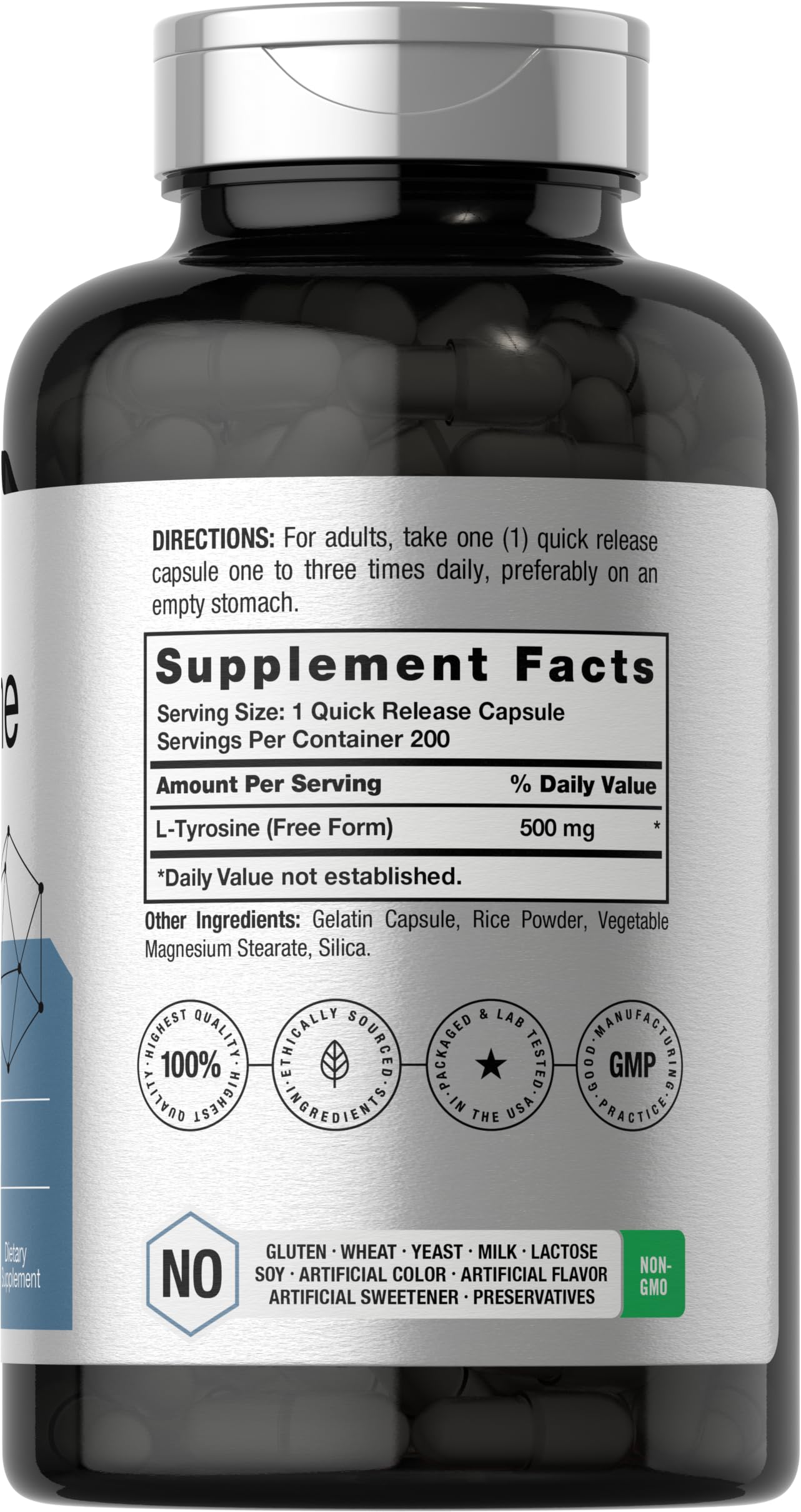 Foto 3 pulgar | Suplemento Cápsulas de Horbäach de L-tirosina 500 Mg - Venta Internacional