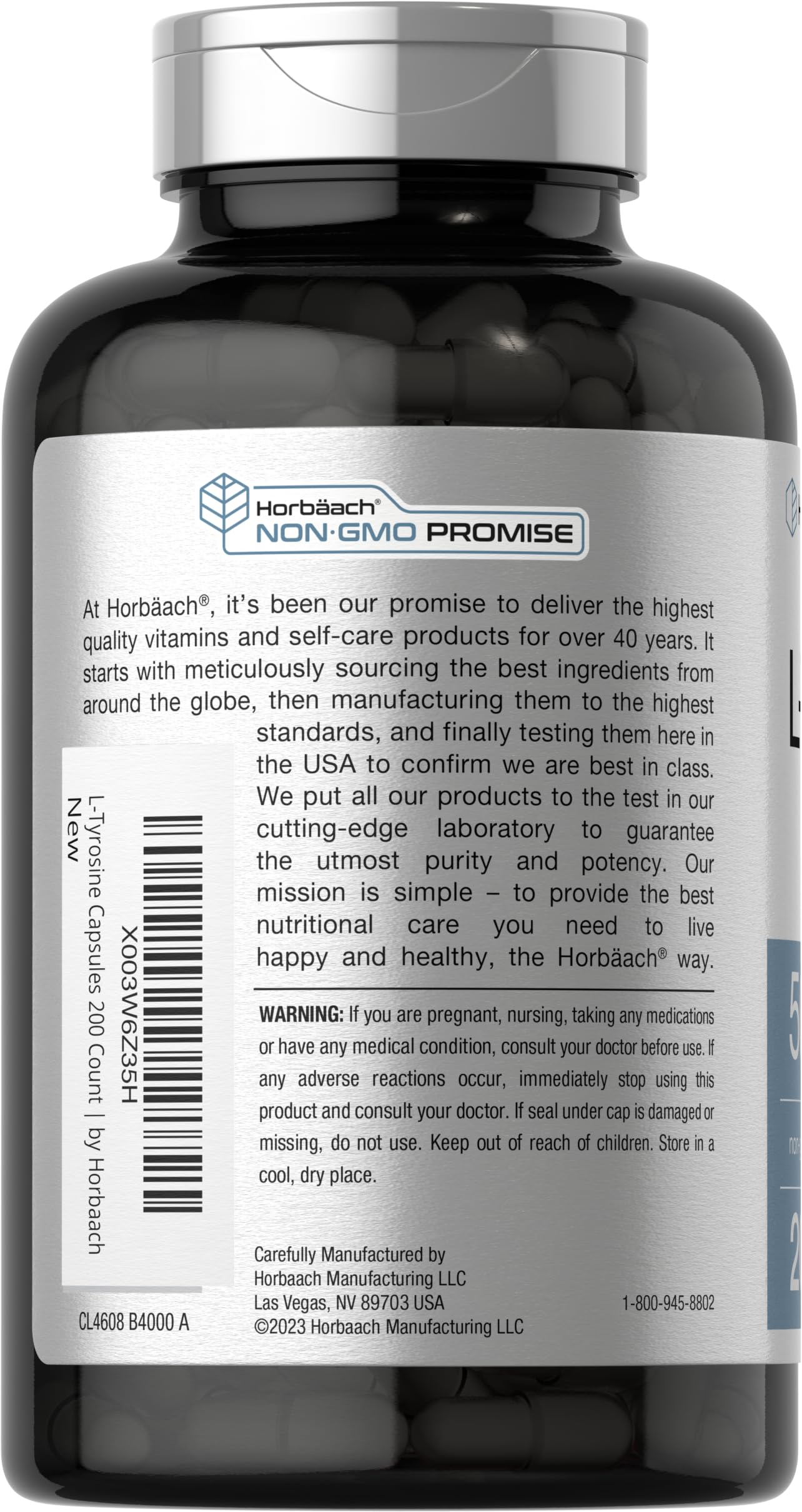 Foto 4 pulgar | Suplemento Cápsulas de Horbäach de L-tirosina 500 Mg - Venta Internacional