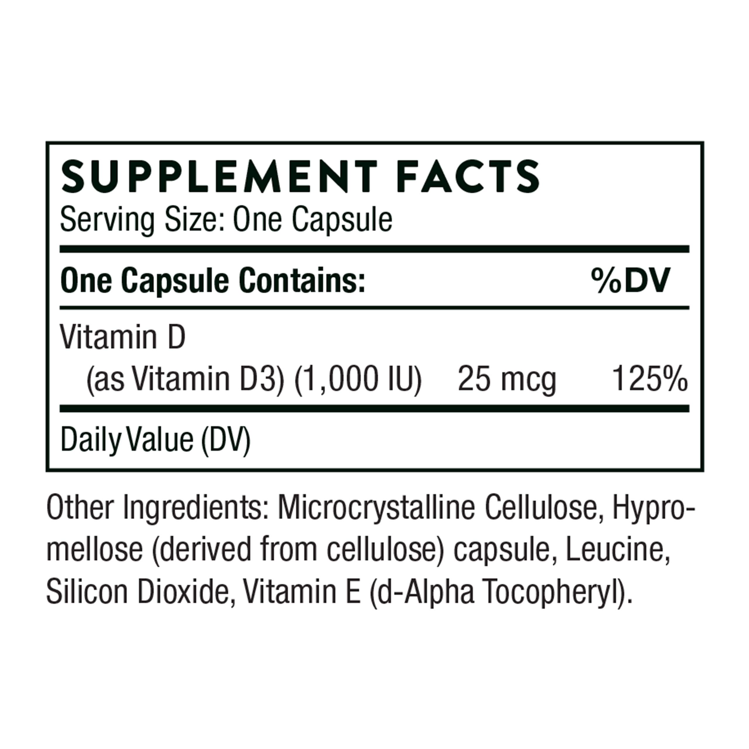 Foto 3 pulgar | Suplemento Thorne de Vitamina D3 1000 Ui 90 Cápsulas - Venta Internacional
