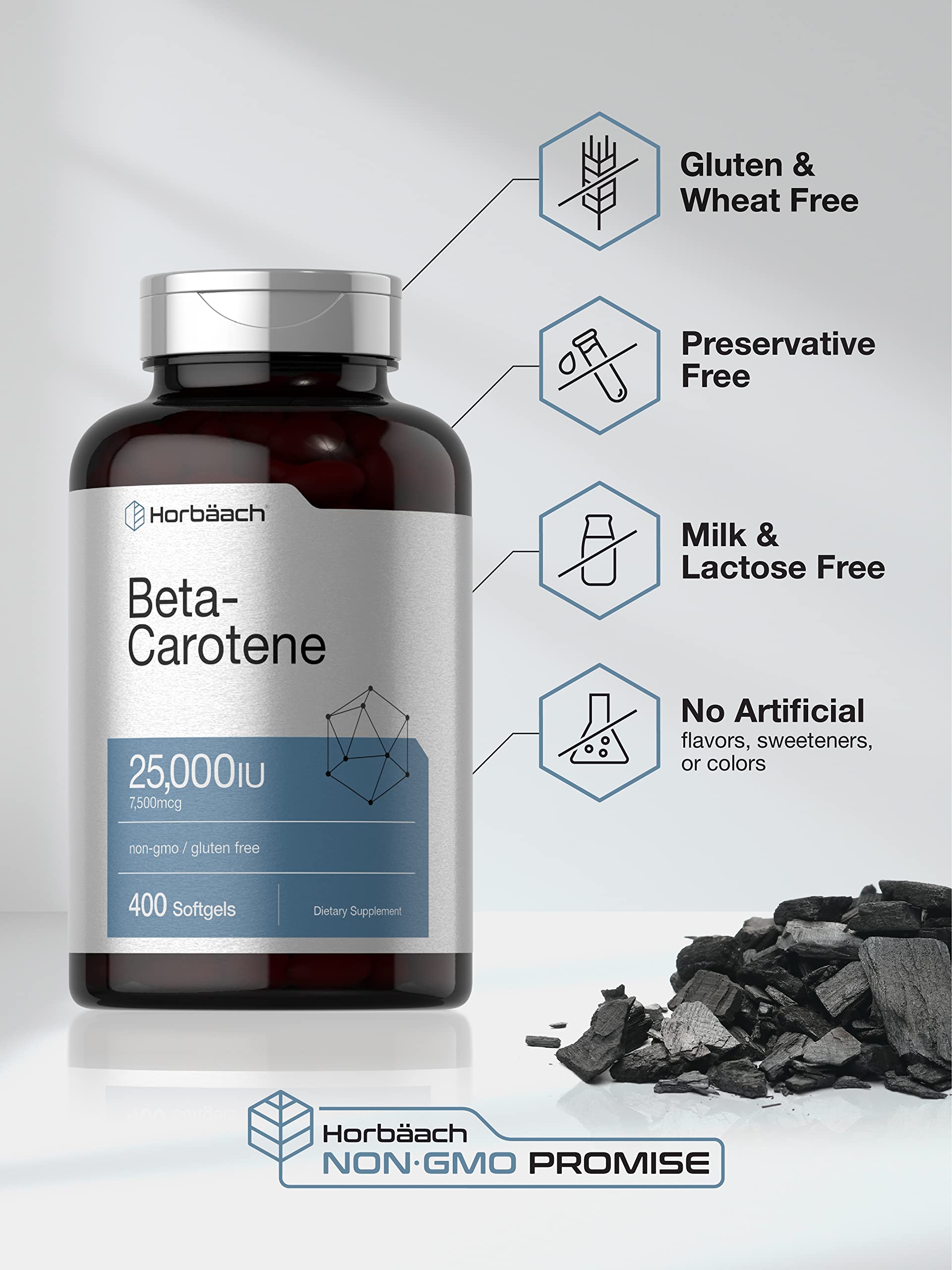 Foto 5 pulgar | Suplemento Horbäach Beta Caroteno 25 000 Ui 400 Softgels - Venta Internacional