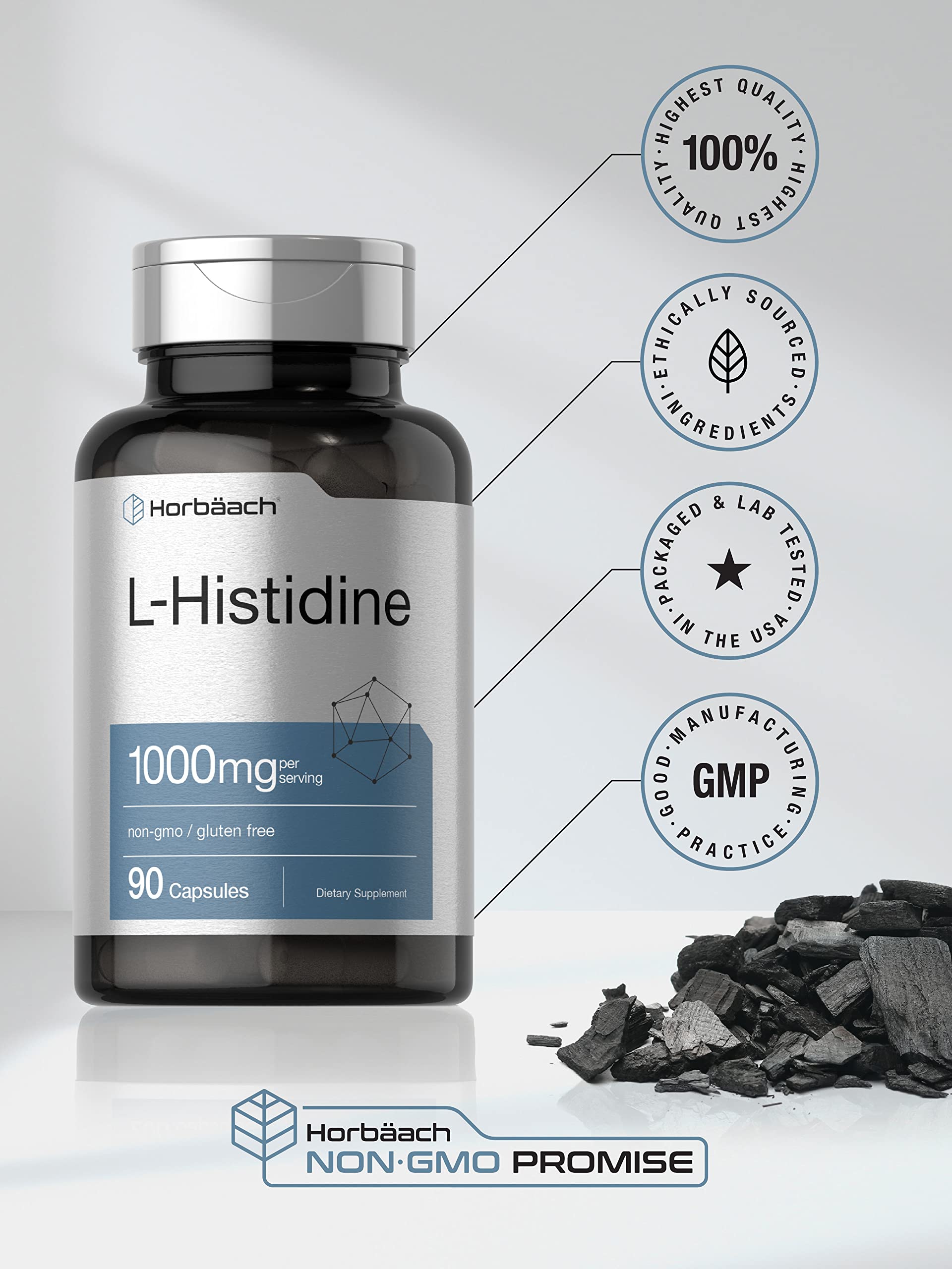 Foto 5 | Suplemento Horbäach L-histidina 1000 Mg 90 Cápsulas - Venta Internacional