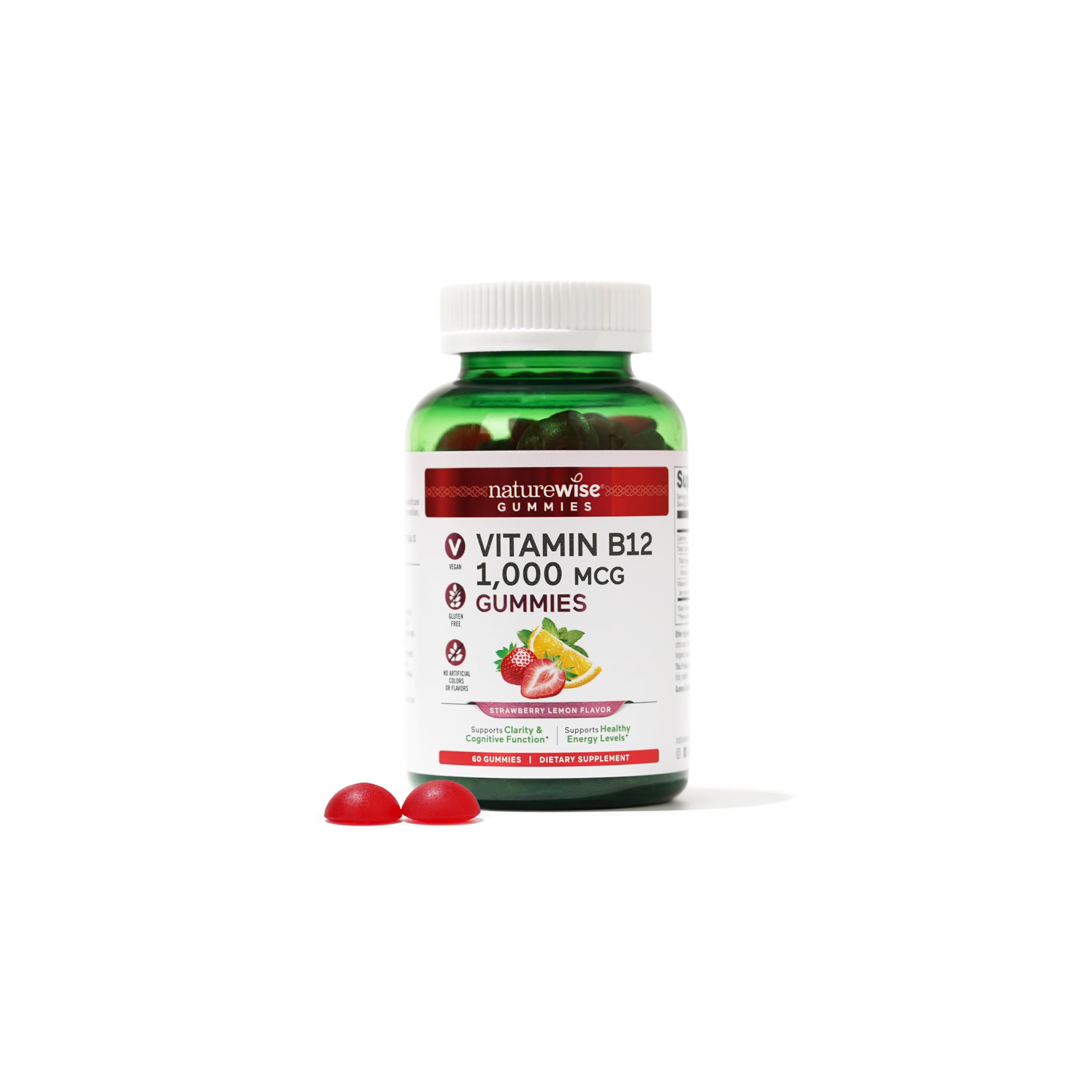 Foto 2 pulgar | Gomitas de Vitamina B12 Naturewise 1000 MCG Fresa y Limón - Venta Internacional