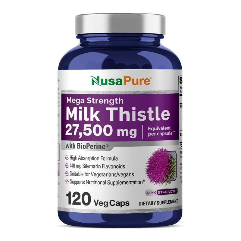 Suplemento de Extracto de Cardo Mariano Nusapure 27.500 Mg 120 Cápsulas - Venta Internacional