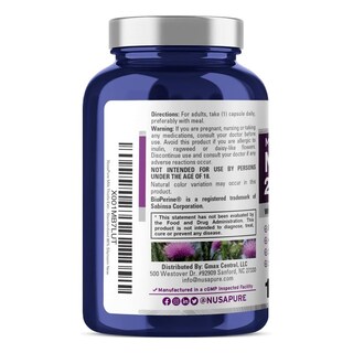 Foto 2 | Suplemento de Extracto de Cardo Mariano Nusapure 27.500 Mg 120 Cápsulas - Venta Internacional