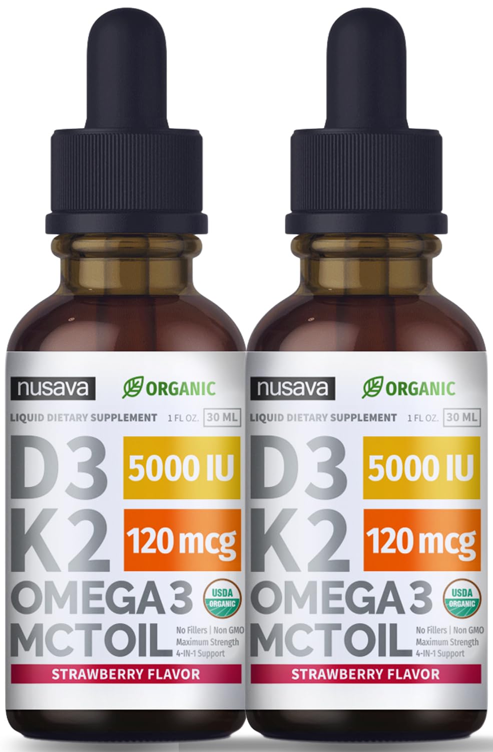 Foto 2 pulgar | Gotas Orgánicas Nusava Vitamina D3 K2 Omega 3 5000 Ui 2 Unidades - Venta Internacional