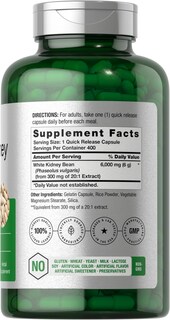 Foto 2 | Suplemento Horbaach Extracto de Alubia Blanca 6000 mg 400 Cápsulas - Venta Internacional