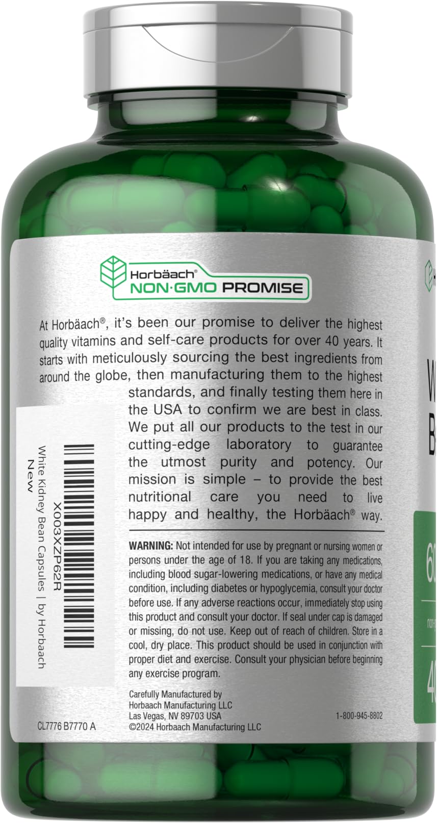 Foto 4 pulgar | Suplemento Horbaach Extracto de Alubia Blanca 6000 mg 400 Cápsulas - Venta Internacional