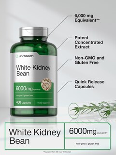 Foto 4 | Suplemento Horbaach Extracto de Alubia Blanca 6000 mg 400 Cápsulas - Venta Internacional