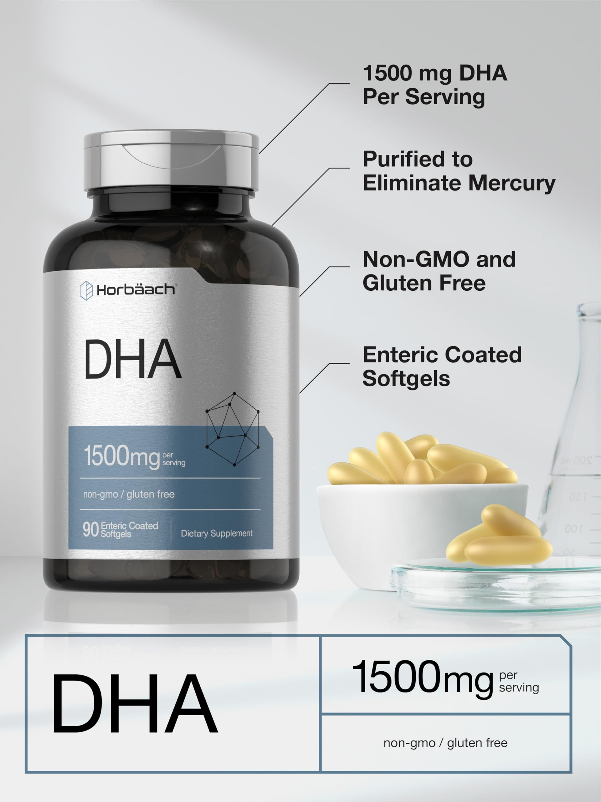 Foto 5 pulgar | Suplemento de Dha Horbaach 1500 mg 90 Cápsulas Blandas - Venta Internacional