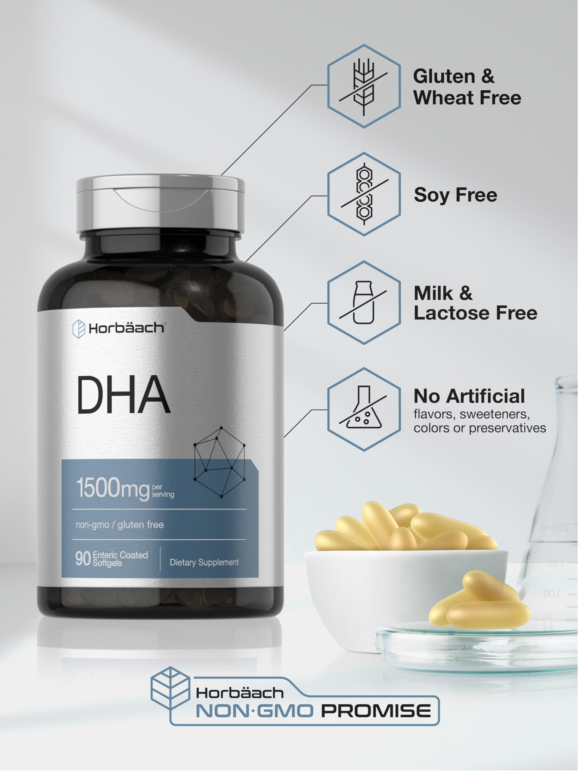 Foto 6 pulgar | Suplemento de Dha Horbaach 1500 mg 90 Cápsulas Blandas - Venta Internacional