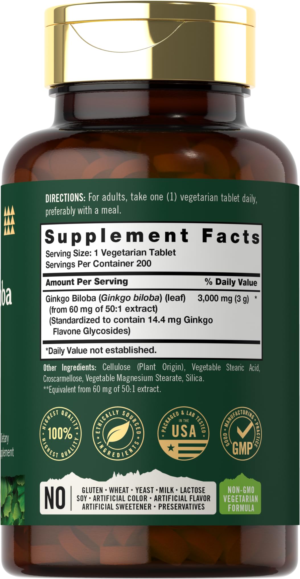 Foto 3 pulgar | Suplemento Carlyle Ginkgo Biloba 3000 Mg 200 Comprimidos - Venta Internacional