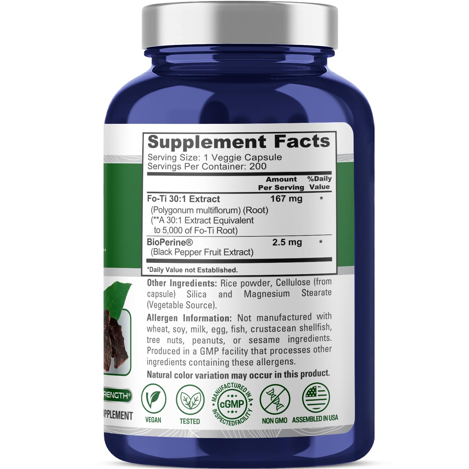 Foto 3 pulgar | Suplemento Nusapure Fo-ti de 5000 mg 200 Cápsulas Vegetarianas - Venta Internacional