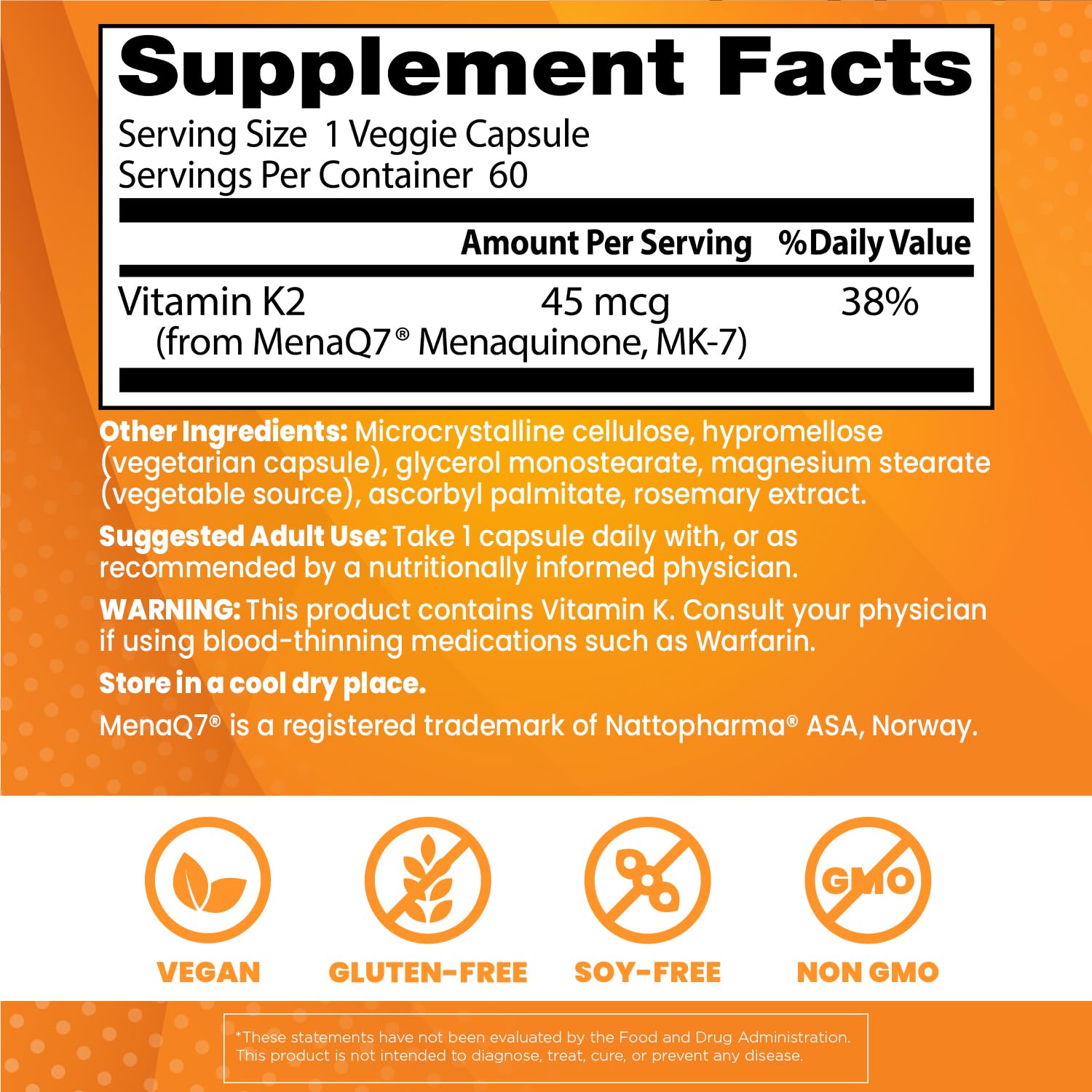 Foto 3 pulgar | Suplemento Doctor's Best Natural Vitamina K2 Mk-7 60 Comprimidos - Venta Internacional
