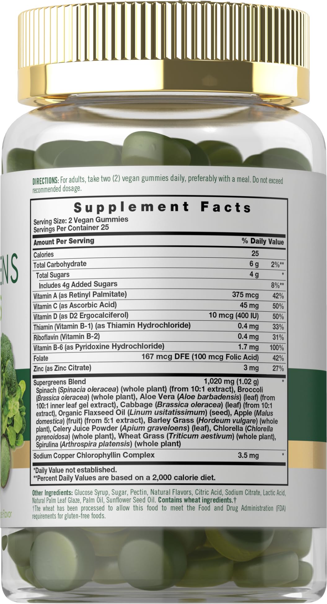 Foto 3 pulgar | Suplemento Carlyle Supergreens Gomies Veganas Sin Ogm Sin Gluten - Venta Internacional
