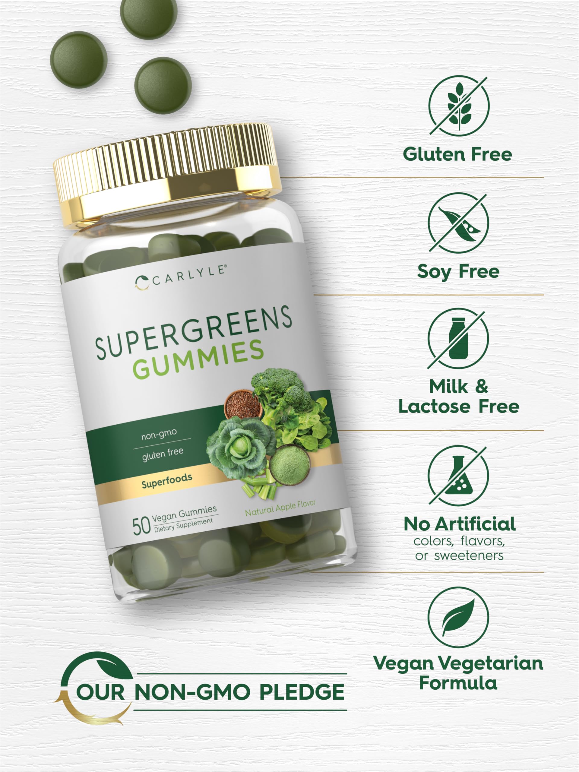 Foto 6 pulgar | Suplemento Carlyle Supergreens Gomies Veganas Sin Ogm Sin Gluten - Venta Internacional
