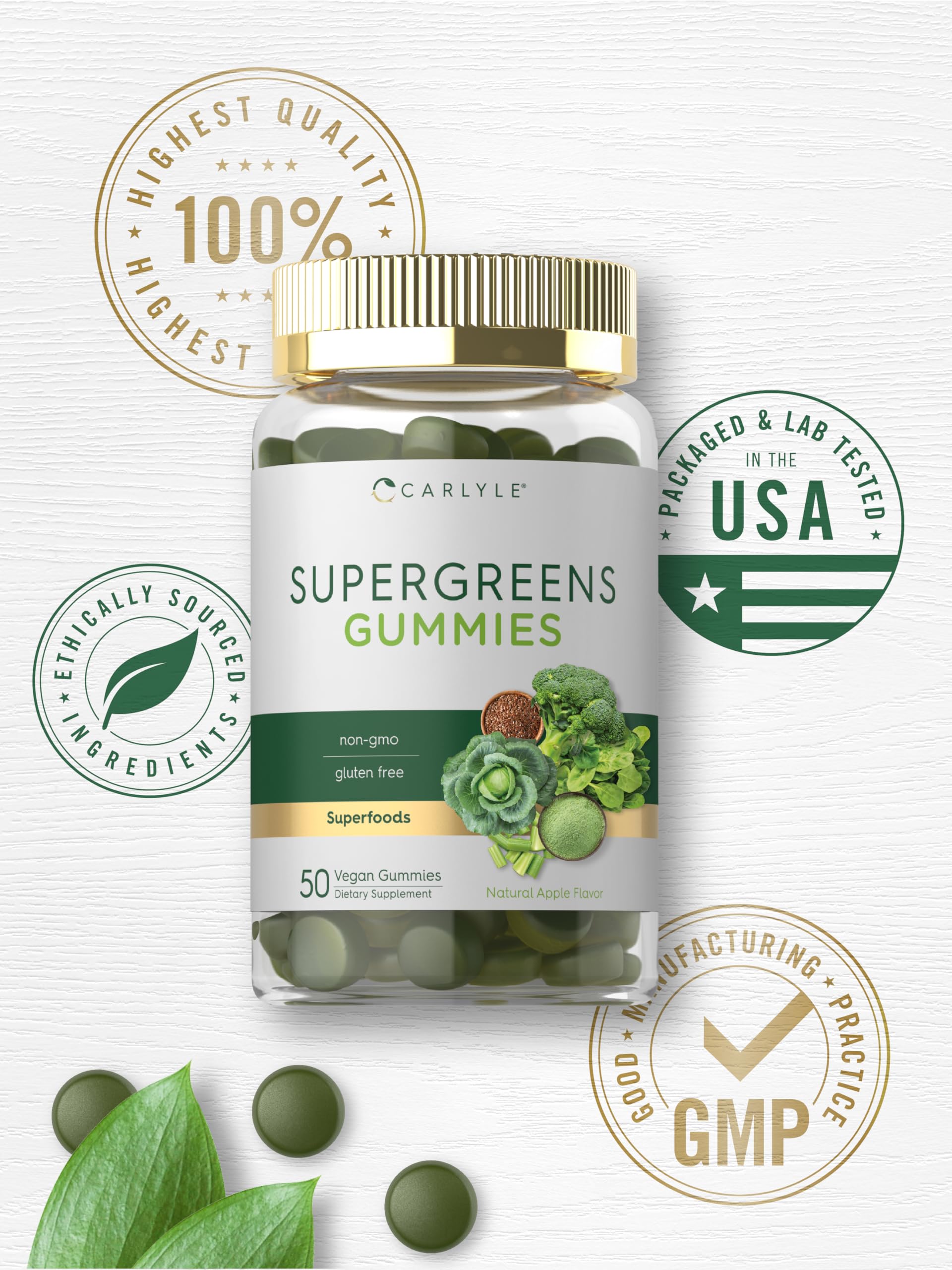 Foto 7 pulgar | Suplemento Carlyle Supergreens Gomies Veganas Sin Ogm Sin Gluten - Venta Internacional