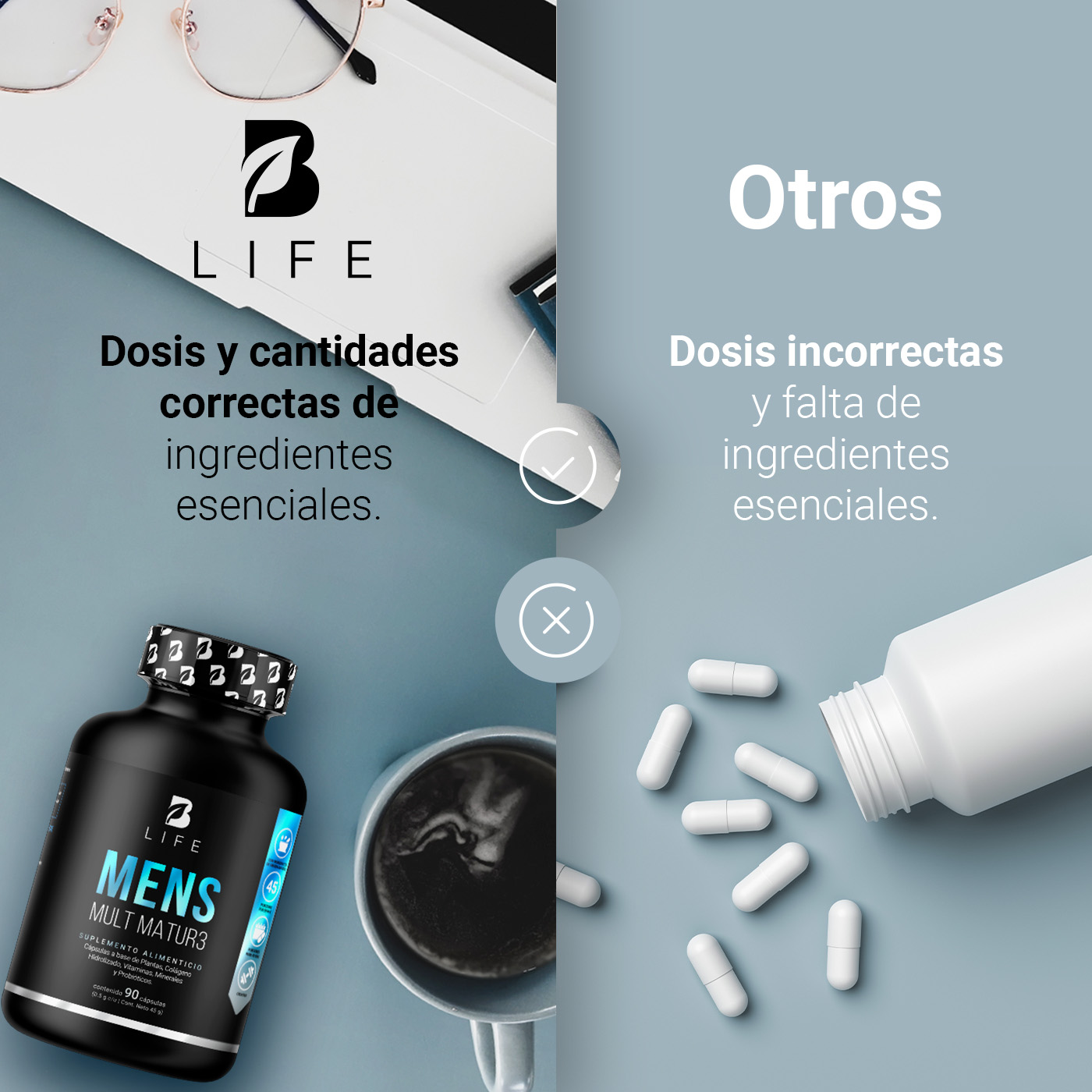 Foto 5 | Multivitamínico Mens Mult Matur3 B Life. 90 Cápsulas