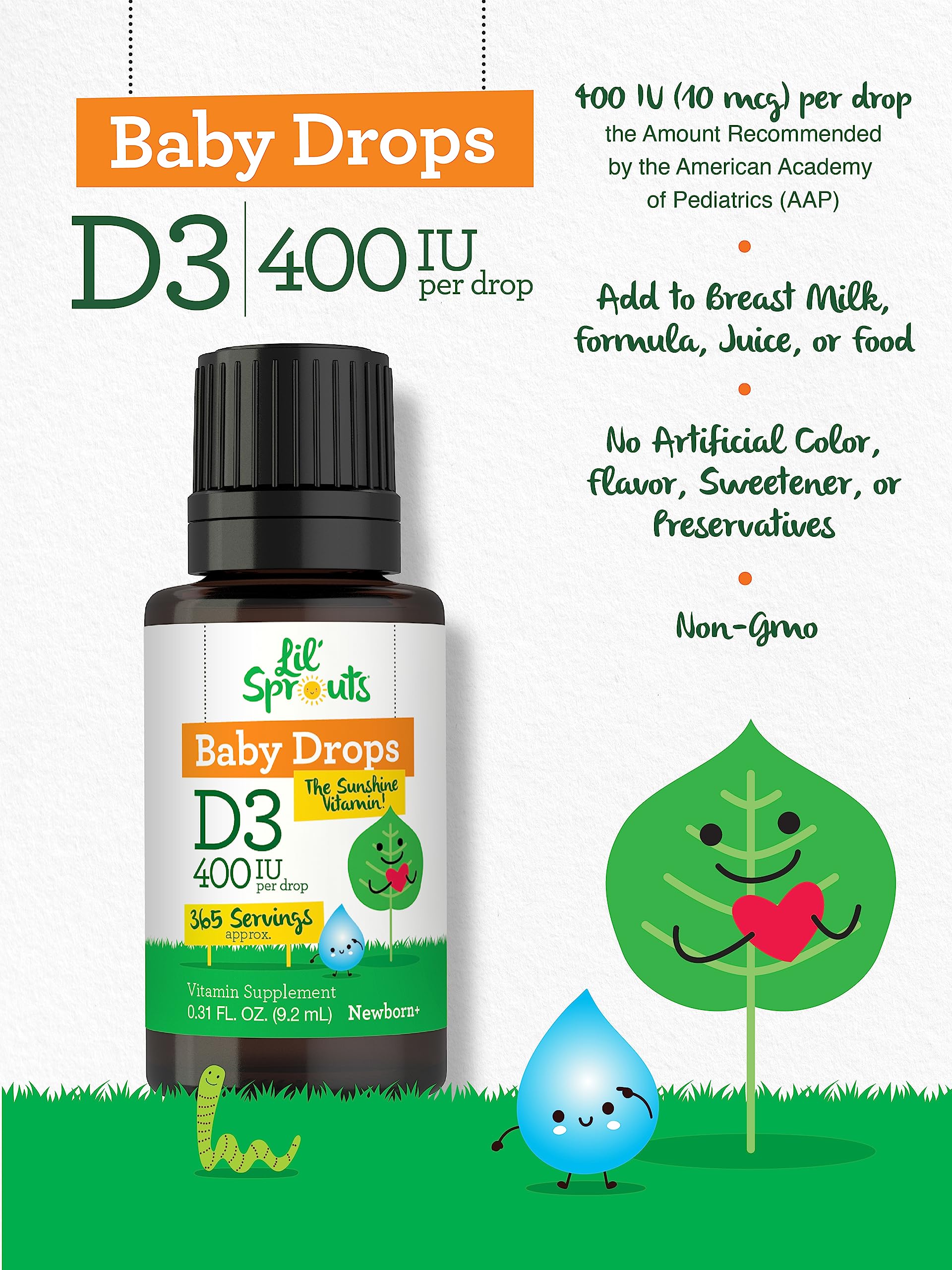 Foto 4 pulgar | Suplemento Carlyle Lil' Sprouts D3 Baby Drops 9,2 Ml 400 Ui - Venta Internacional