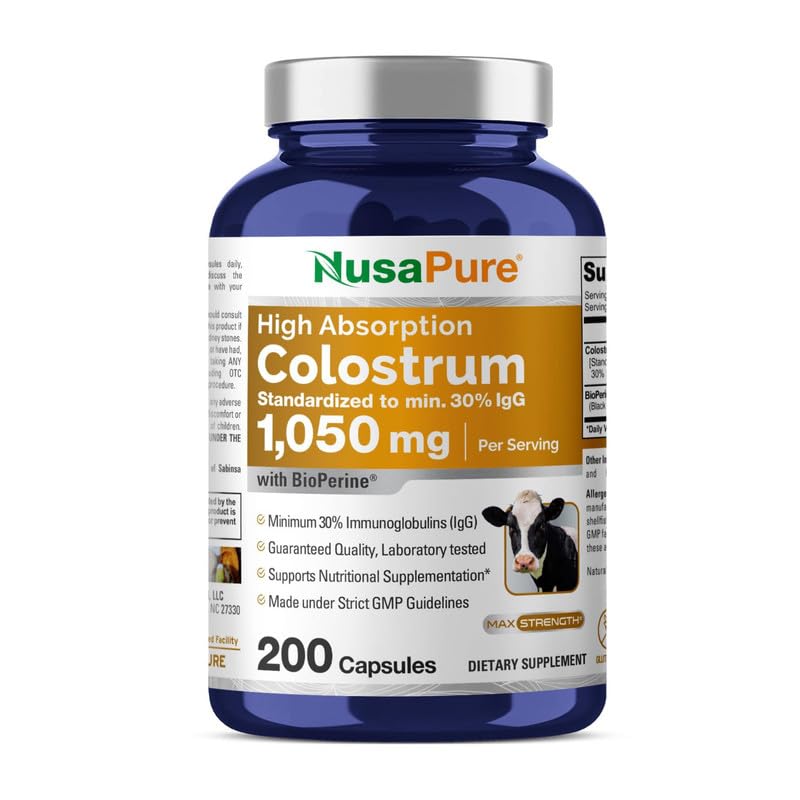 Foto 2 pulgar | Suplemento Nusapure Colostrum 1050 Mg 30% Igg 200 Cápsulas - Venta Internacional